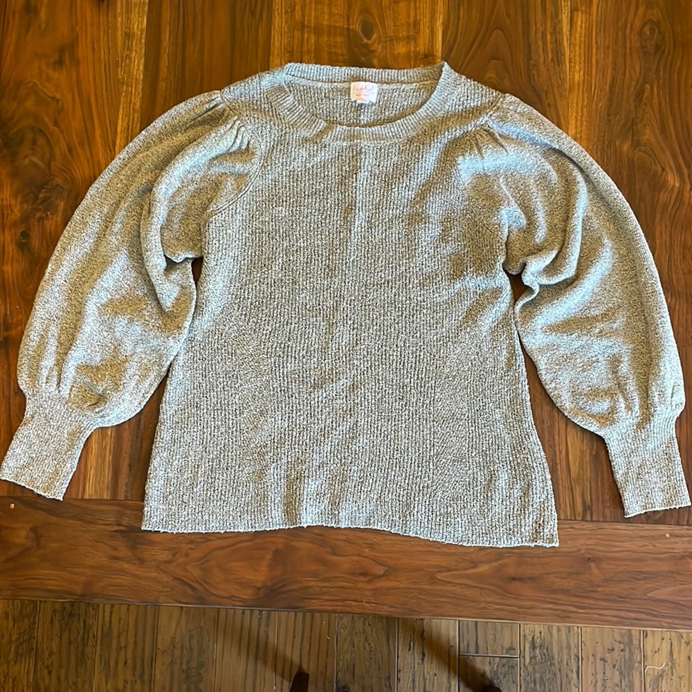 Isabel Maternity balloon sleeve sweater gray